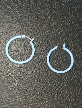 Source Unknown Pastel Blue Hoop Earrings - Women Jewelry